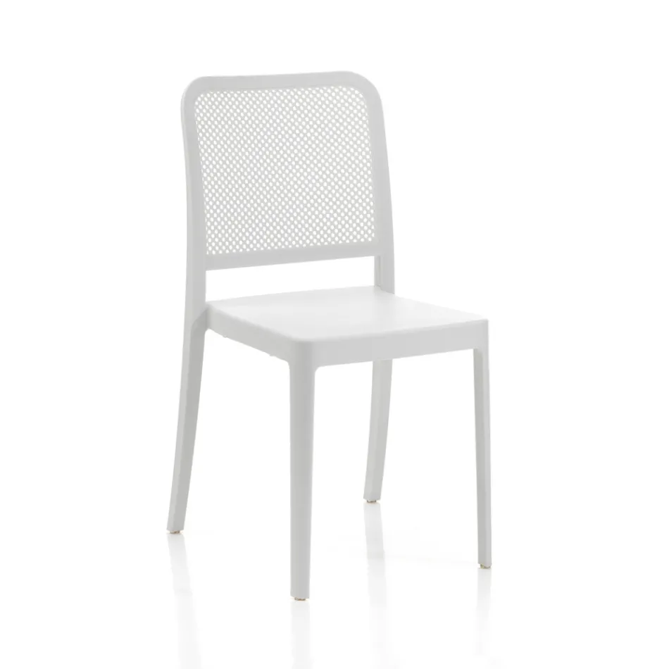 4 Stackable Indoor and Outdoor Chairs in Polypropylene - Peacock Viadurini