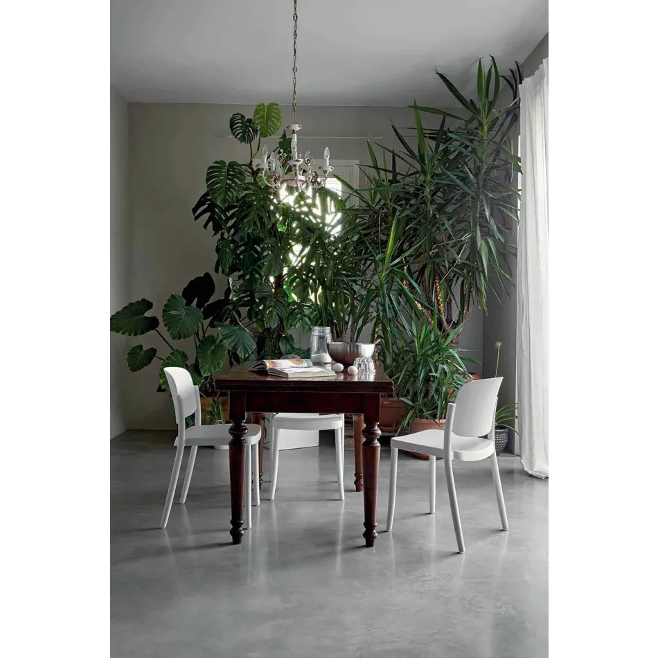 4 Modern Stackable Outdoor Chairs in Polypropylene Made in Italy - Bernetta Viadurini