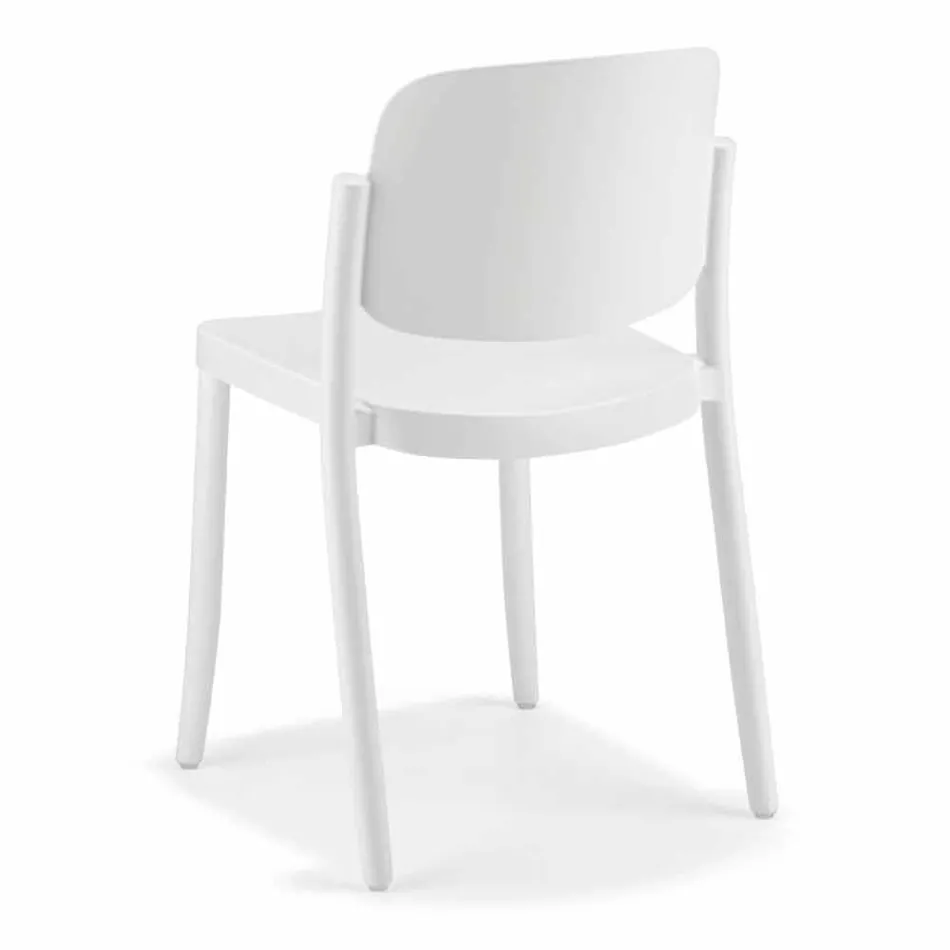 4 Modern Stackable Outdoor Chairs in Polypropylene Made in Italy - Bernetta Viadurini