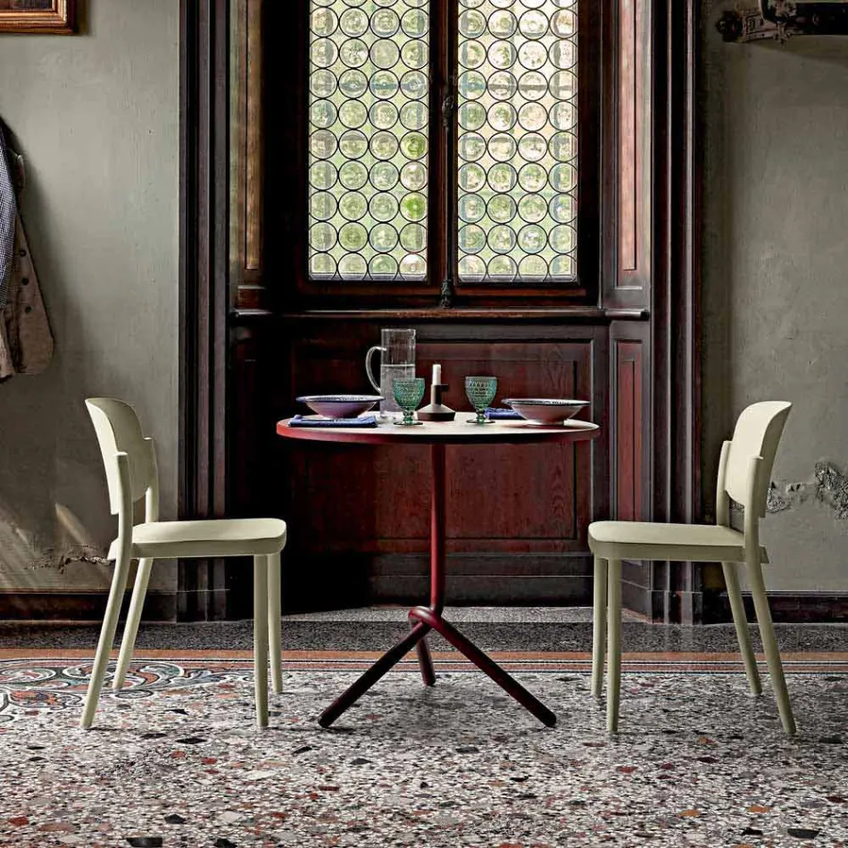 4 Modern Stackable Outdoor Chairs in Polypropylene Made in Italy - Bernetta Viadurini