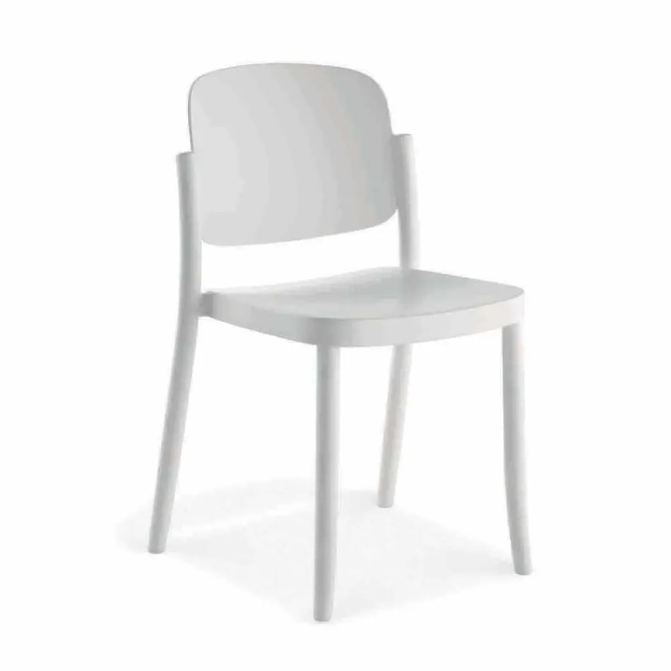 4 Modern Stackable Outdoor Chairs in Polypropylene Made in Italy - Bernetta Viadurini