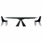 4 Modern Steel Chairs with Padded Velvet Seat Made in Italy - Nirvana Viadurini