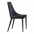 4 Modern Steel Chairs with Upholstered Velvet Seat Made in Italy - Nirvana