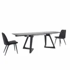 4 Upholstered Dining Room Chairs Covered in Velvet Made in Italy - Granella Viadurini