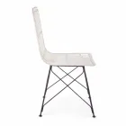 4 Dining Room Chairs in Steel and Weave by Kubu Homemotion - Kendall Viadurini