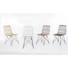 4 Dining Room Chairs in Steel and Weave by Kubu Homemotion - Kendall Viadurini