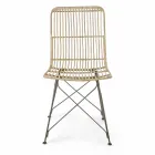 4 Dining Room Chairs in Steel and Weave by Kubu Homemotion - Kendall Viadurini