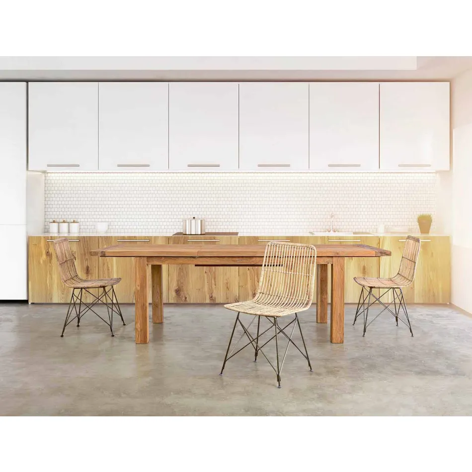 4 Dining Room Chairs in Steel and Weave by Kubu Homemotion - Kendall Viadurini