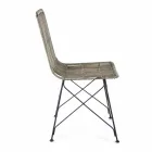 4 Dining Room Chairs in Steel and Weave by Kubu Homemotion - Kendall Viadurini