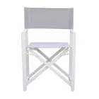 4 Director Outdoor Chairs in White Metal and Grey Textilene - Nature Viadurini