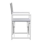 4 Director Outdoor Chairs in White Metal and Grey Textilene - Nature Viadurini