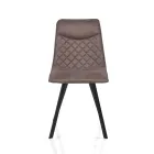 4 Chairs Upholstered in Aged Effect Synthetic Leather - Hydrogen Viadurini