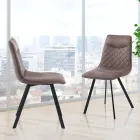 4 Chairs Upholstered in Aged Effect Synthetic Leather - Hydrogen Viadurini