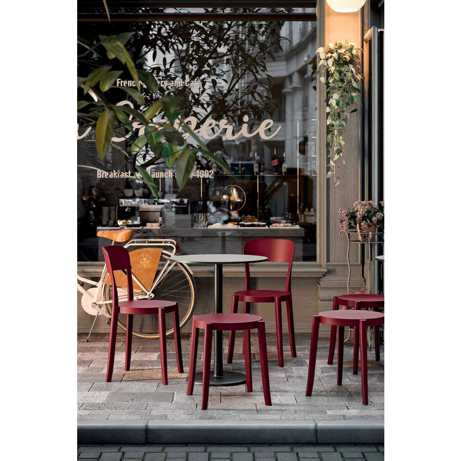 4 Outdoor Stackable Stools Design in Polypropylene Made in Italy - Anona Viadurini