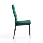 6 Lounge Chairs in Green Velvet Effect Microfiber Fabric - Calabria Viadurini