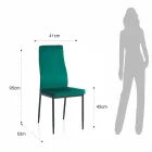 6 Lounge Chairs in Green Velvet Effect Microfiber Fabric - Calabria Viadurini