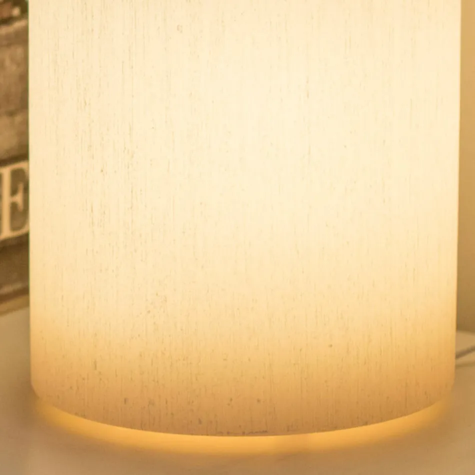 Cylindrical Lampshade in Scented Wax with Scratched Effect Made in Italy - Donata Viadurini