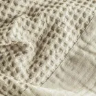 Cotton Honeycomb Hooded Gown with Linen Frill - Plush Viadurini