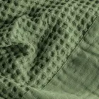 Cotton Honeycomb Hooded Gown with Linen Frill - Plush Viadurini