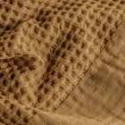 Cotton Honeycomb Hooded Gown with Linen Frill - Plush Viadurini