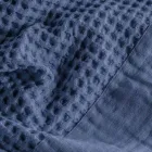 Cotton Honeycomb Hooded Gown with Linen Frill - Plush Viadurini