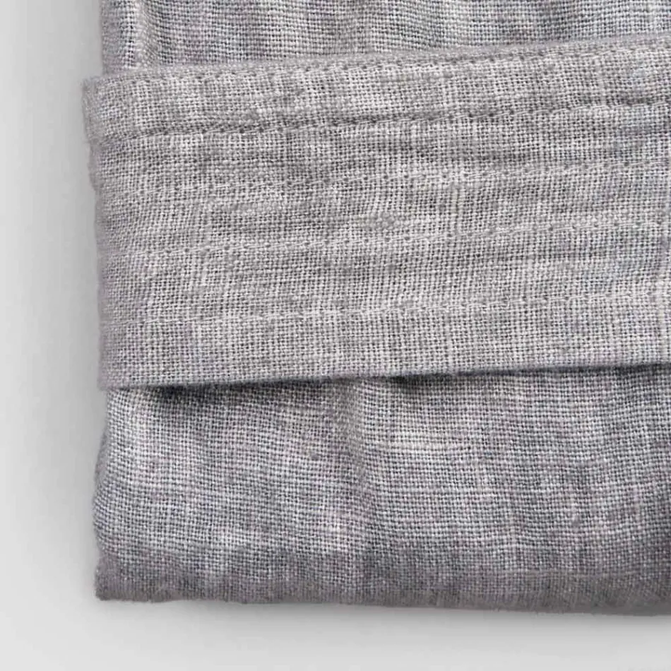 Luxury Heavy Linen Gown with Bonnet Made in Italy - Palace Viadurini