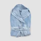 Luxury Heavy Linen Gown with Bonnet Made in Italy - Palace Viadurini