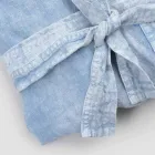 Luxury Heavy Linen Gown with Bonnet Made in Italy - Palace Viadurini