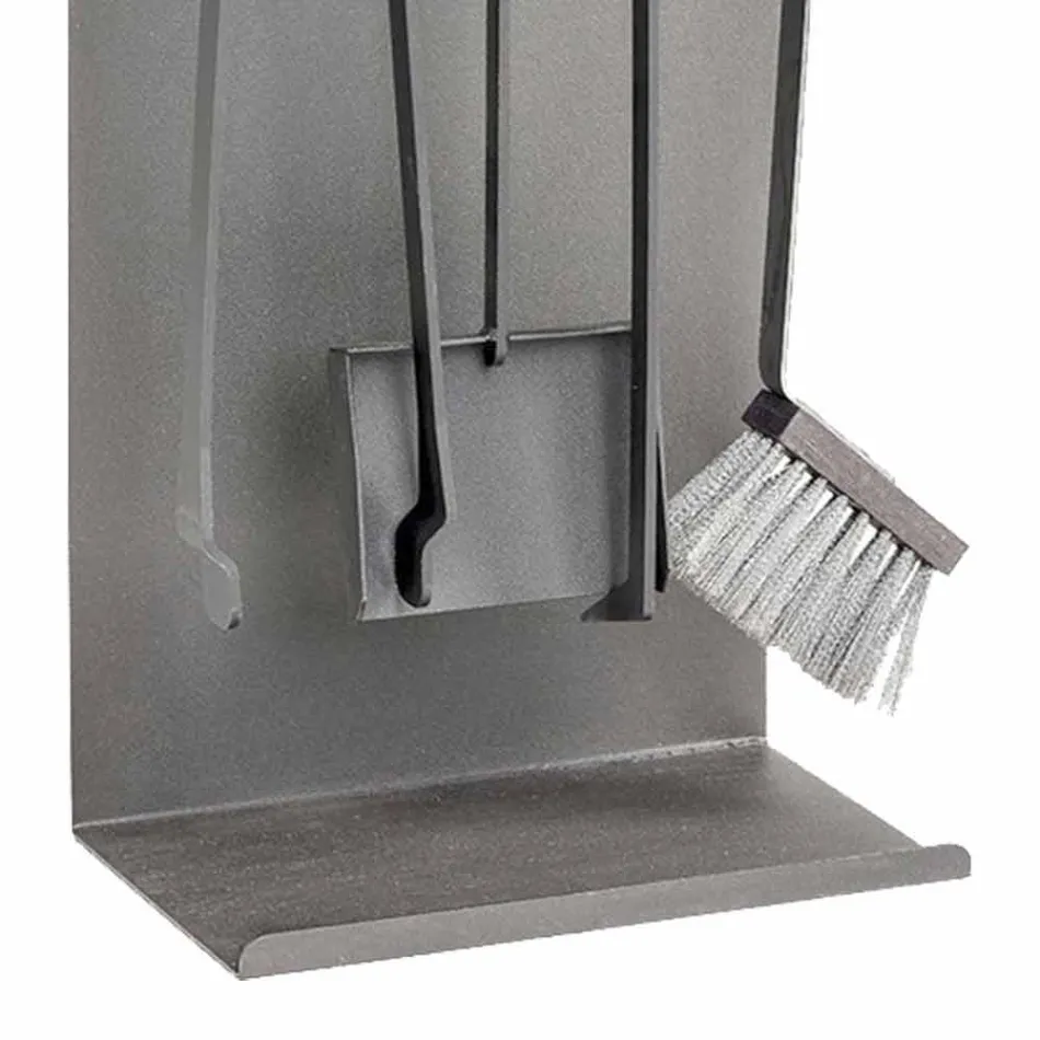 Fireplace Accessories in Colored Steel Made in Italy 4 Pieces - Rachel Viadurini