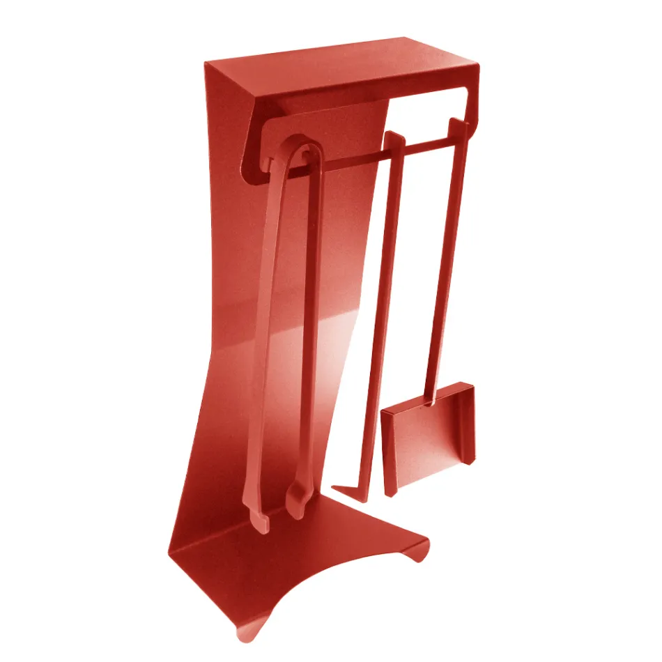 Fireplace Accessories in Painted Steel Made in Italy 3 Pieces - Virgil Viadurini