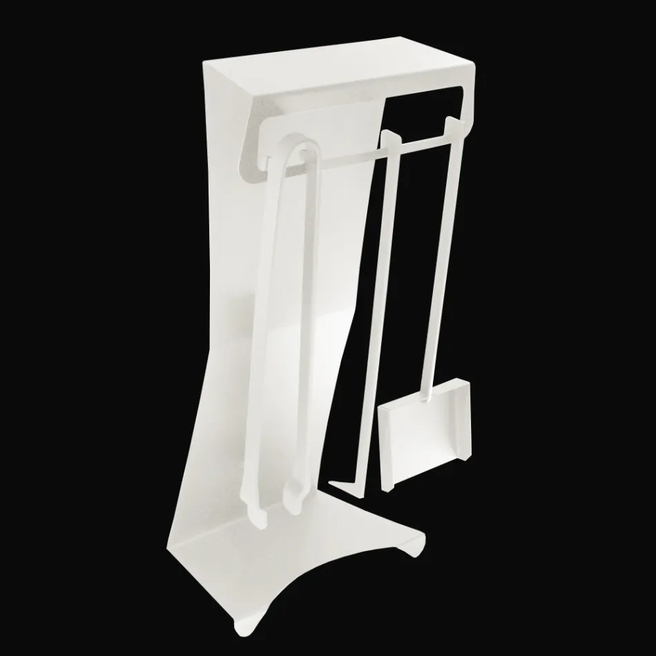 Fireplace Accessories in Painted Steel Made in Italy 3 Pieces - Virgil Viadurini