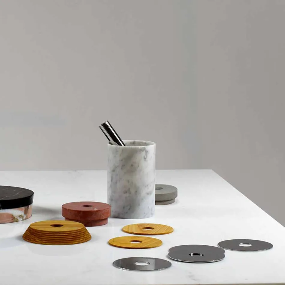Aperitif Accessories Cocktail Instruments in Marble, Wood and Steel - Norman Viadurini