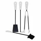 Fireplace accessories with Nilar leather holders, modern design Viadurini