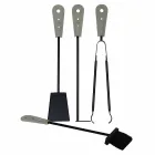 Fireplace accessories with Nilar leather holders, modern design Viadurini