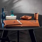 Desk Accessories in Regenerated Leather 5 Pieces Made in Italy - Aristotle Viadurini