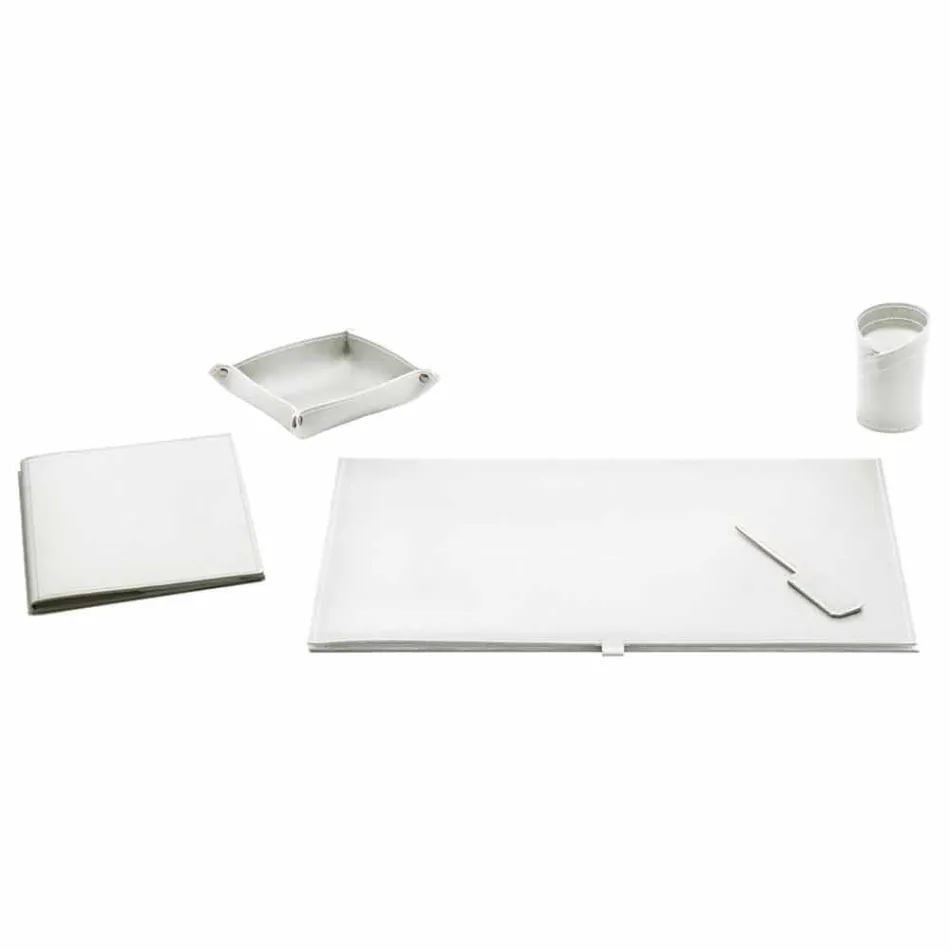 Desk Accessories in Regenerated Leather 5 Pieces Made in Italy - Aristotle Viadurini
