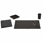 Desk Accessories in Regenerated Leather 5 Pieces Made in Italy - Aristotle Viadurini
