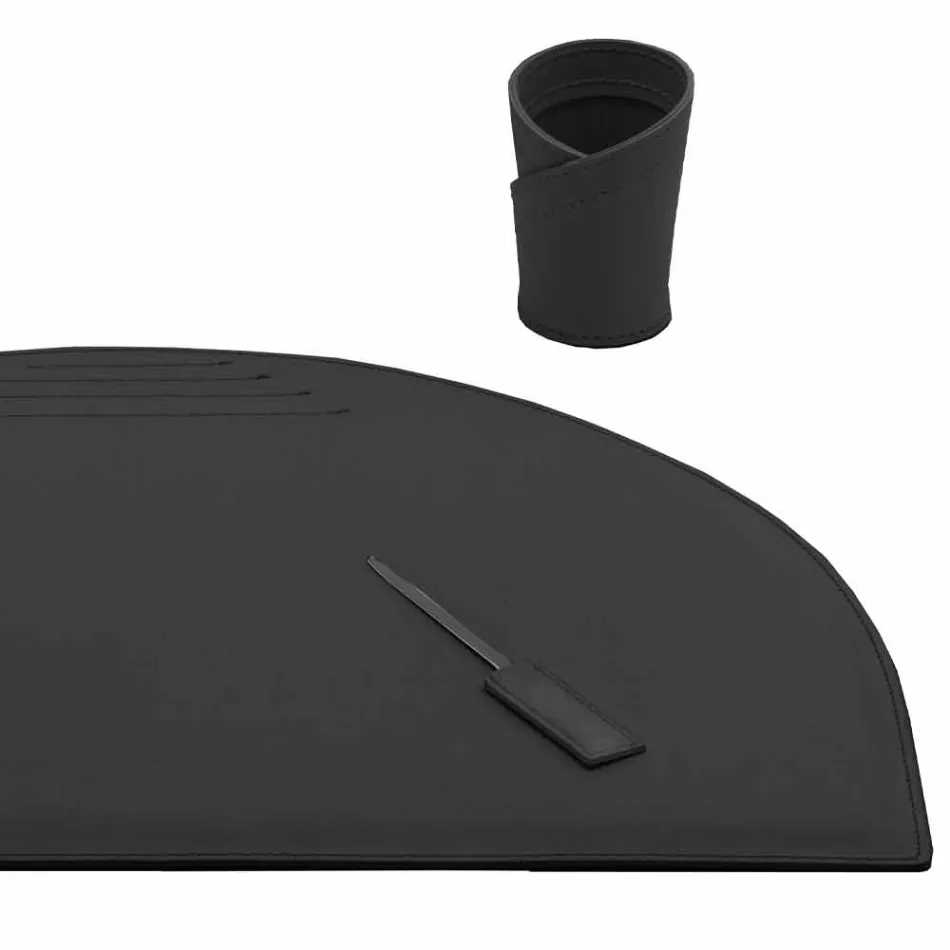 Desk Accessories in Regenerated Leather 4 Pieces Made in Italy - Medea Viadurini