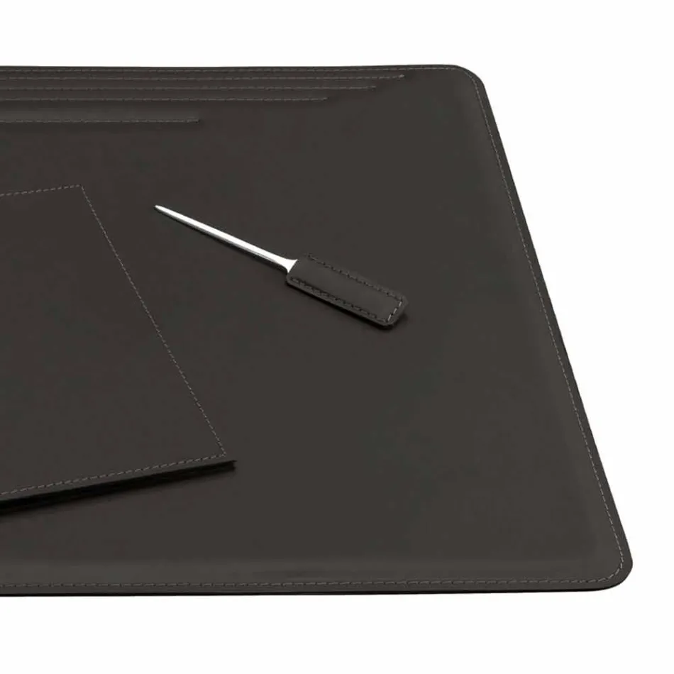 Desk Accessories in Regenerated Leather 5 Pieces Made in Italy - Ebe Viadurini