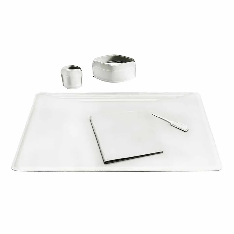 Desk Accessories in Regenerated Leather 5 Pieces Made in Italy - Ebe Viadurini