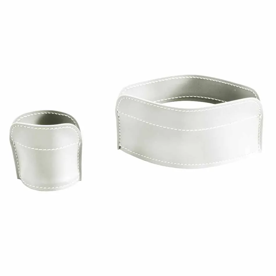 Desk Accessories in Regenerated Leather 5 Pieces Made in Italy - Ebe Viadurini