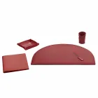 Desk Accessories in Regenerated Leather 5 Pieces Made in Italy - Medea Viadurini