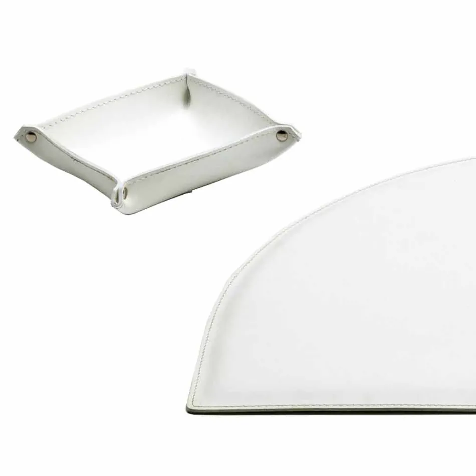 Desk Accessories in Regenerated Leather 5 Pieces Made in Italy - Medea Viadurini