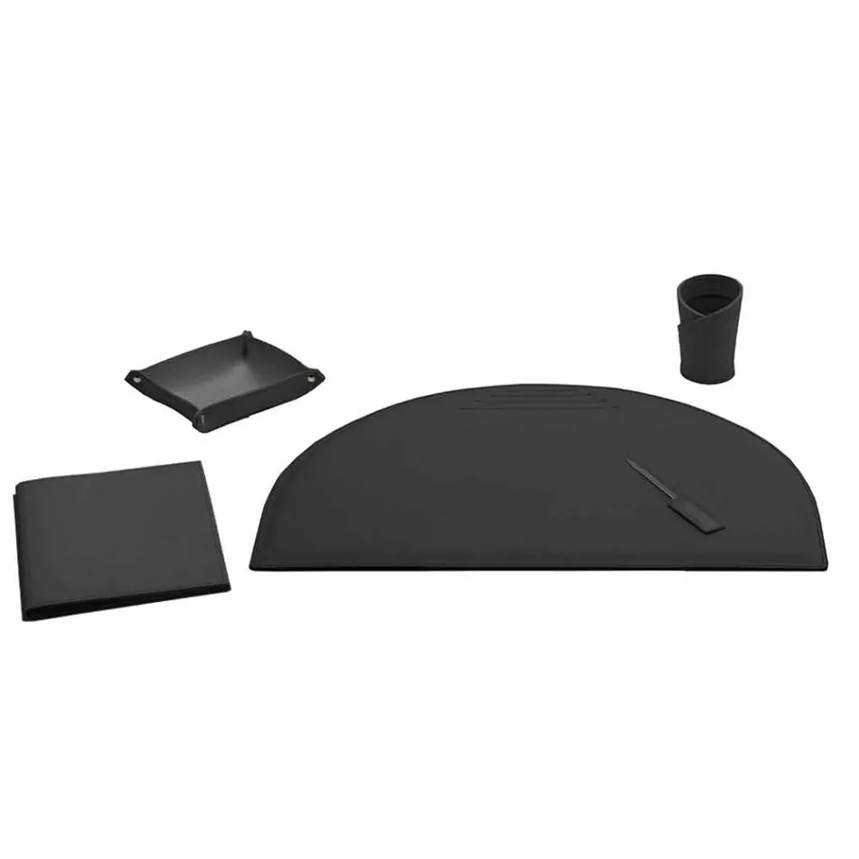 Desk Accessories in Regenerated Leather 5 Pieces Made in Italy - Medea Viadurini