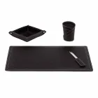 Accessories 4 Piece Regenerated Leather Desk Made in Italy - Ascanio Viadurini