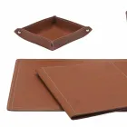 Accessories 5 Piece Regenerated Leather Desk Made in Italy - Ascanio Viadurini