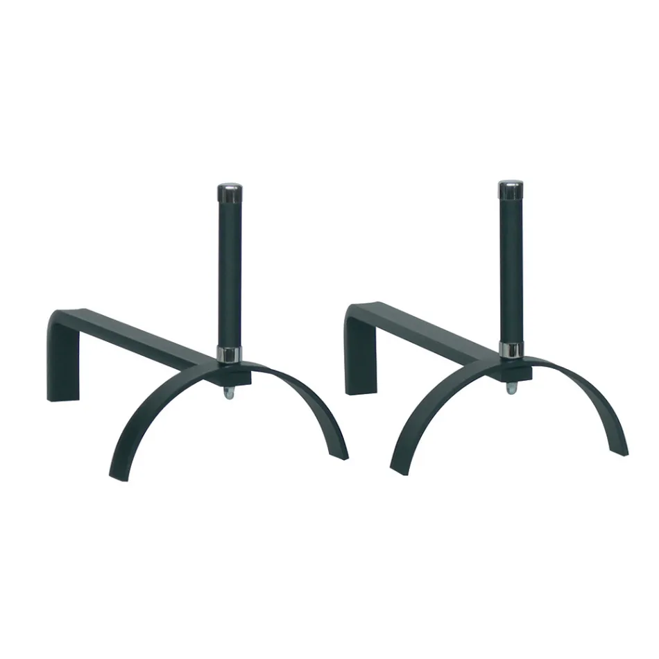 Andirons for the Fireplace in Different Finishes Height 25 cm Made in Italy - Rhinoceros Viadurini