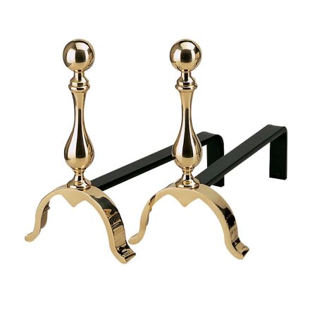 Brass Fireplace Andirons Height 32 cm Made in Italy - Bear Viadurini