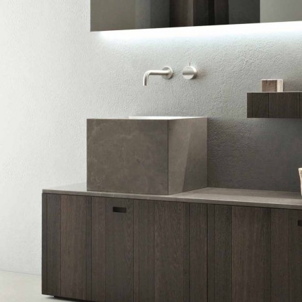 Modern Design Counter Top Square Stone Washbasin - Farartlav1 Viadurini