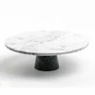 Modern Cake Stand in Carrara Marble and Marquinia Made in Italy - Spino Viadurini